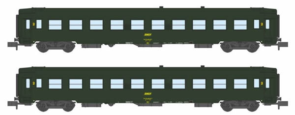 REE Modeles NW-137 - 2pc 2nd Class Passenger Coach Set UIC B10